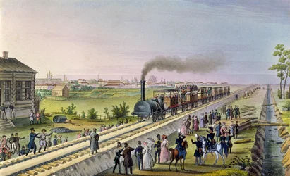 Ouverture de la première ligne de chemin de fer de Tsarskoe Selo à Pavlovsk en 1837